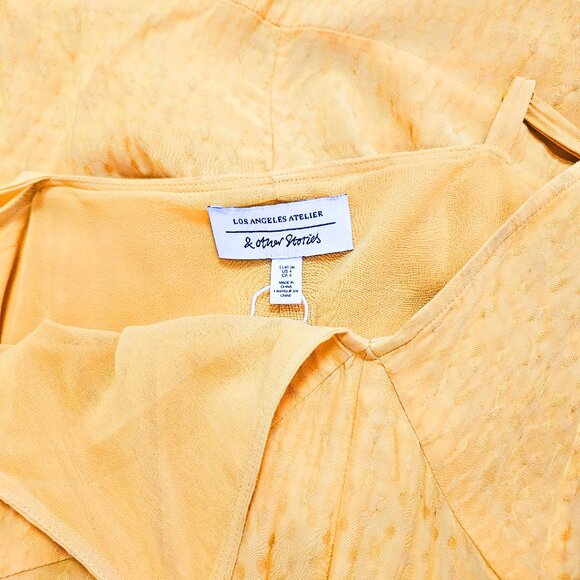 & Other Stories Los Angeles Atelier gold polka dot midi slip dress - Picture 5 of 9